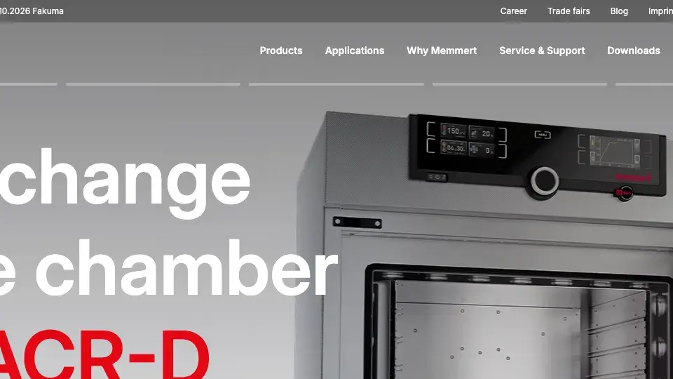Website von Memmert